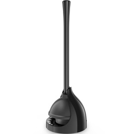 LOVLOY Toilet Plunger with Holder, Plunger with Unique Holder, Plungers for Bathroom with Holder, Toilet Plunger Heavy Duty (2, BLACK)