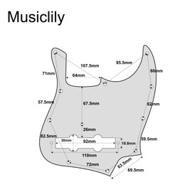 Musiclily Pro 11-Hole J Bass Pickguard for JPN Fender Japan 4-String Jazz Bass, 3Ply Mint Green
