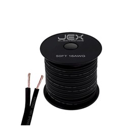 Jex Electronics Premium 50FT 16AWG 16 Gauge Black CCAM Speaker Cable Wire on Spool