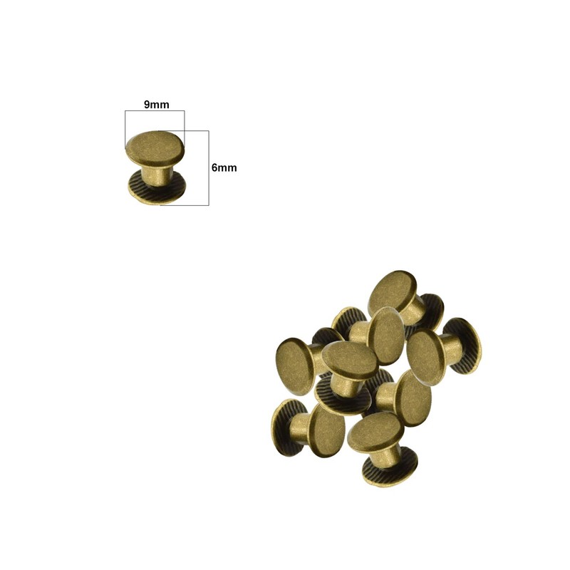 Trimming Shop 9x6mm Chicago Screw Rivets Bronze Flat Head, Anti