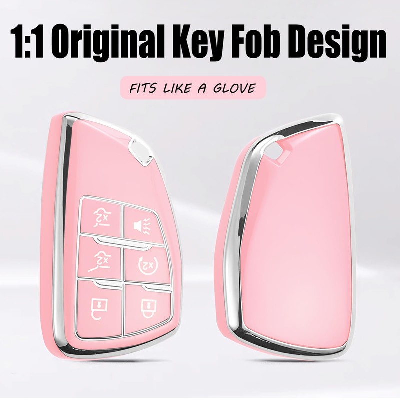 Cacacar Key Fob Cover for Chevy GMC with Keychain, Tahoe