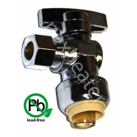 SharkBite (10) 1/2" PUSH FIT X 3/8" OD SHARKBITE STYLE ANGLE STOP VALVE 1/4 TURN Lead Free