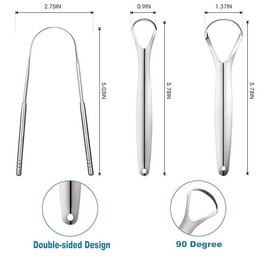 3 PCS Stainless Steel Tongue Scraper Cleaner Set,  Tongue Scraper for Adults, U Shaped Tongue Cleaner for Fresher Breath, Oral Hygiene Care Tools,Mouth Guard, Tongue Scraping Tool,Hygiene Products, Oral Hygiene Kit, Durable, Tongue Cleaning Kit