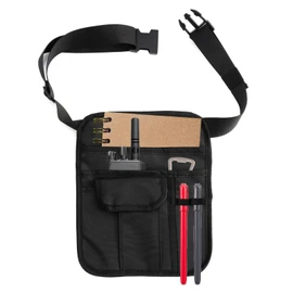 Black Server Pouch for Waitress, Adjustable Serving Waiter Apron with Pockets & Buckle, Restaurant Waist Money Apron Bag Belt Pouch for Waitstaff Hotels Bars