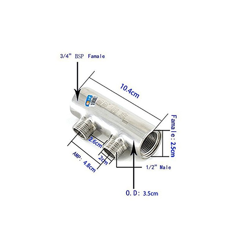 Kingbull 2 Way Distribution Water Manifold Outlet Branches Air Flow