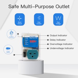 BSEED Electronic Surge Protector for Home Appliance,Voltage Protector Suit for Refrigerators and Freezers, Voltage Brownout Outlet 220V 20A,4400Watts(1 Pack)