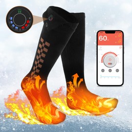 Heated Socks for Men Women, APP Control Battery Heated Socks Rechargeable Washable, Electric Socks Foot Warmer for Hiking Biking Camping Skiing Hunting Outdoor Work, Heating Socks Warm Socks