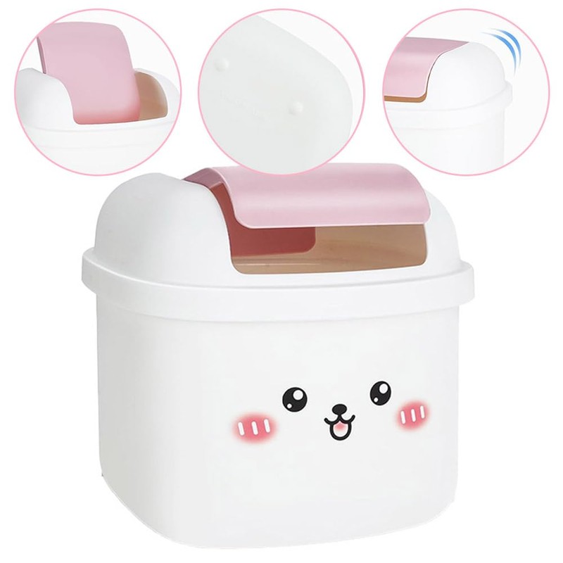 Mini Trash Can,Desktop Waste Bin,Mini Desk Trash Can,Flip Countertop Garbage