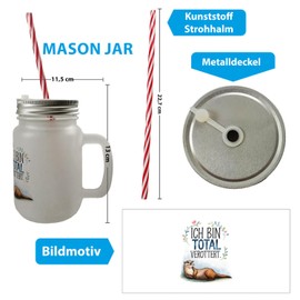speecheese Cute Otter Totally Otter Mason Jar with Handle Drinking Glass with Lid Perfect for Animal Lovers and Otter Fans - Funny Design