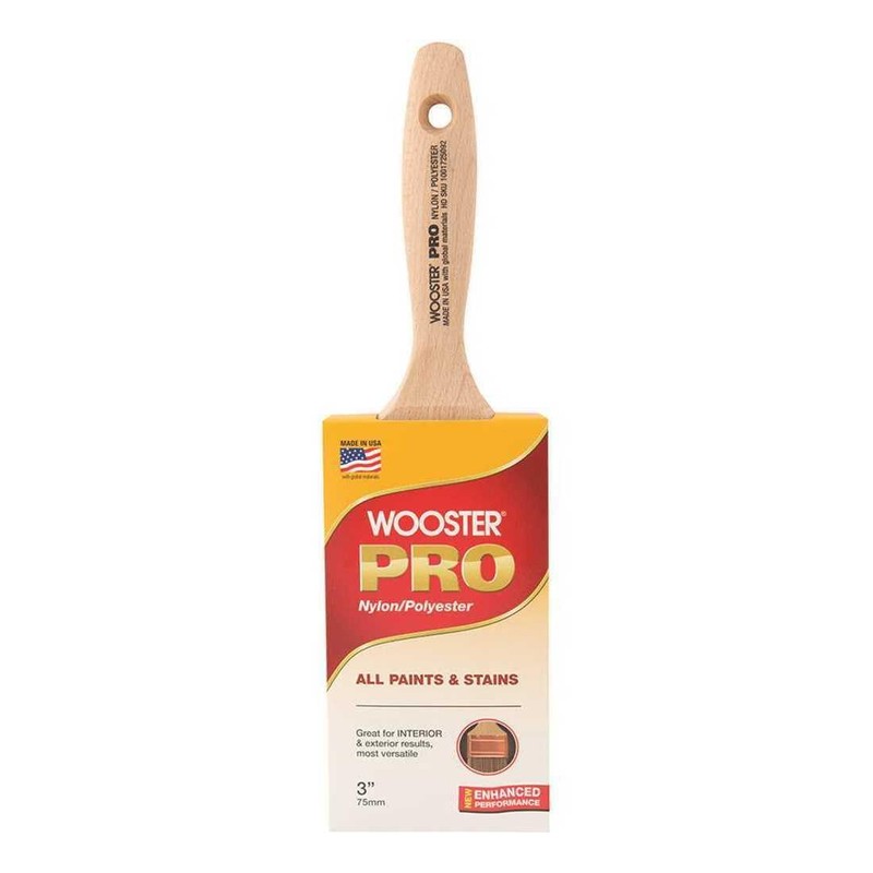 Wooster Brush H2145-3 Pro Nylon / Polyester Flat Brush, 3