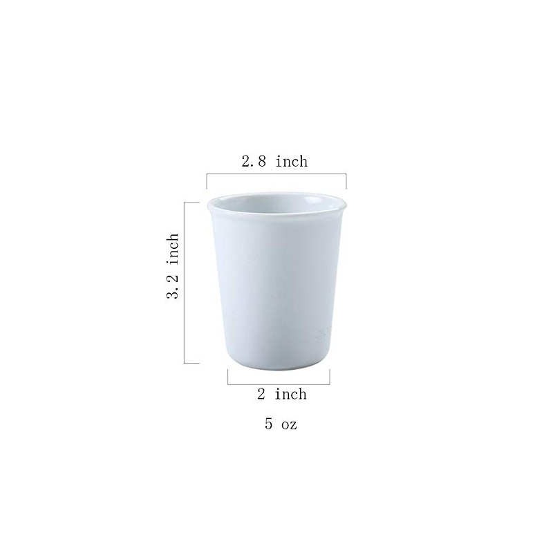 Gaolinci 2 Pcs Simple White Ceramic Mouthwash Cups, Bathroom Brushing