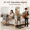 ELYKEN TV Tray Table, Adjustable Height & 90° Tilt Narrow