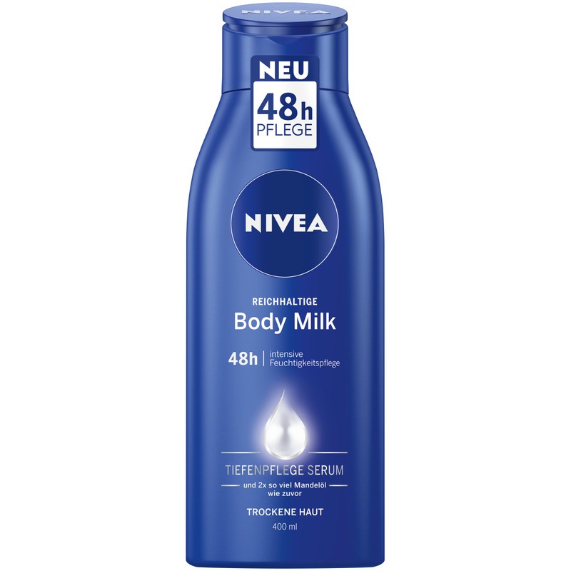 NIVEA Body Milk, 400 ml Bottle, Rich Body Milk