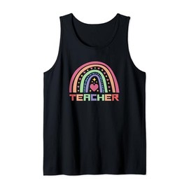 Colorful Rainbow Heart Design for Teachers Tank Top