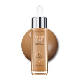 L'Oréal Paris True Match Sérum Rellenador con Color, Base de Maquillaje en Sérum con Ácido Hialurónico, Acabado Luminoso, Piel Uniforme y Radiante, Tono Light Medium 3-4, 30 ml