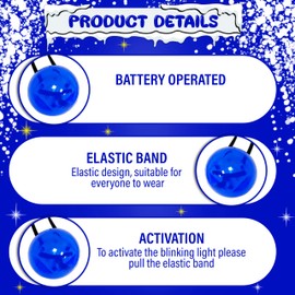 Vaulted Skulls & Co Blue Light Blinking Nose | Flashing Blue Clown Nose | Hanukkah Party Supplies | Hanukkah Gift & Decorations | Pull Band to Activate | Blue