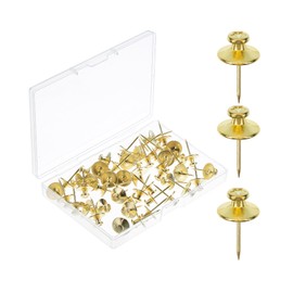 Mr. Pen Double Headed Picture Nails - 50 Pack, Gold, Tacks for Wall Hangings