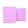 Three-Door Modern Wardrobe for Play Set for Barbi Furniture Space