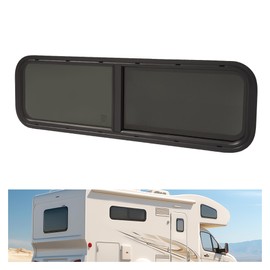 Wutist 42" W X 12" H Universal RV Window Horizontal Slide W/Trim Ring, Net Screen Side Window For Teardrop Cargo Trailer, Camper, Van, Truck