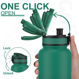 GOPPUS 1200ML/40OZ Stainless Steel Water Bottle 1.2 Litre Metal Vacuum Flask for Travel Double Walled Bottle Leakproof Coffee Flask for Outdoor Large Bottle with Wide Mouth Sport Flask Keep Hot/Cold