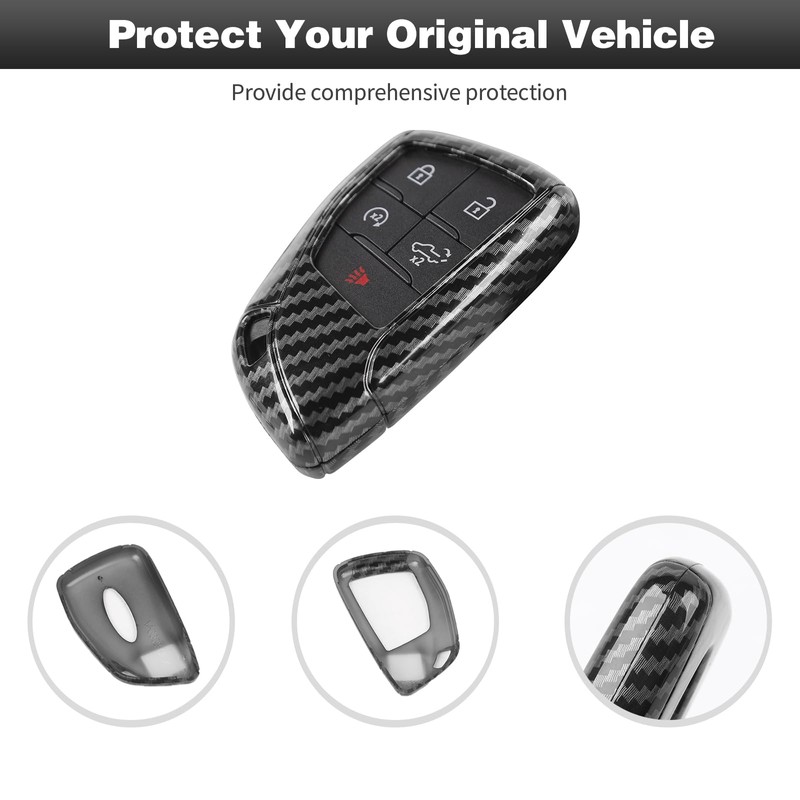 CheroCar for Silverado Key Fob Cover, Key Fob Case Shell