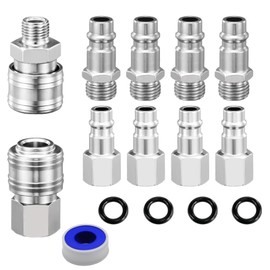 10pcs Air Line Connectors, Airline Fittings, Air Compressor Fittings, Air Hose Connectors, Compressor Fittings, 1/4 BSP Airline Fittings Thread Hose Connector Fittings Set