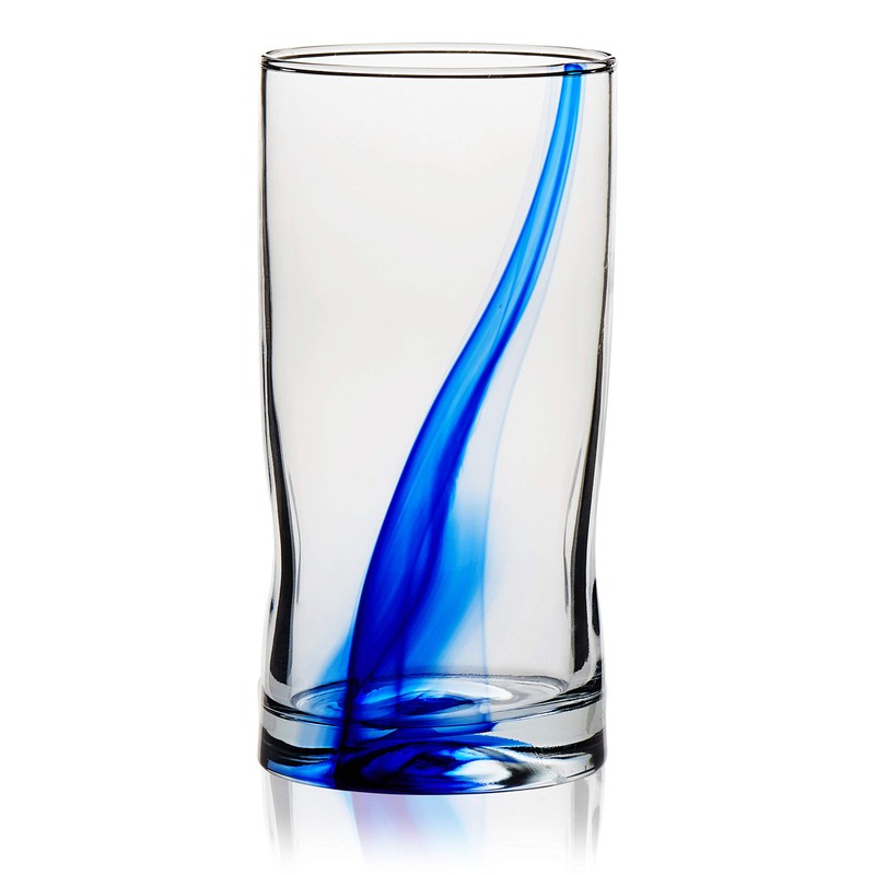 Libbey Impressions Tumbler Glasses, Set of 4 (Blue Ribbon)