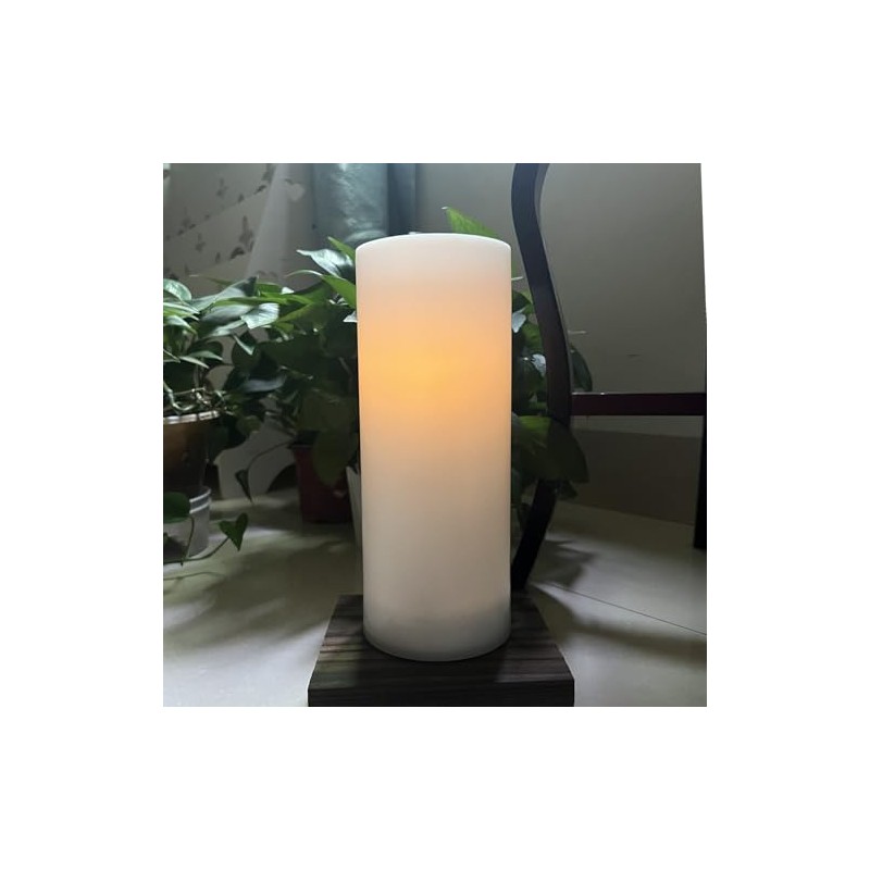 OWLZOO Solar LED Outdoor Flameless Candle, 10 x 4 inches,