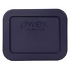 Pyrex 7213-PC 1.9 Cup Dark Blue Rectangle Plastic Food Storage