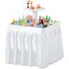 Haddockway Two-Tier Ice Cooler Table, Square Ice Tables for Parties