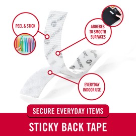 VELCRO Brand VELCRO Brand 5 Ft x 3/4 In | White Tape Roll with Adhesive | Cut Strips to Length | Sticky Back Hook and Loop Fasteners | Perfect for Home, Office or Classroom