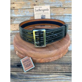 Don Hume Plain Black Sam Browne 2.25" Police Duty Belt 4 Row Stitching SZ 36 (