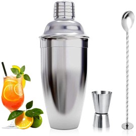 DATOUPINGQI Cocktail Shaker Set, 750 ml Stainless Steel Bar Mixer Tool With Strainer, Bartender Kit for Mixology and Cocktail Making