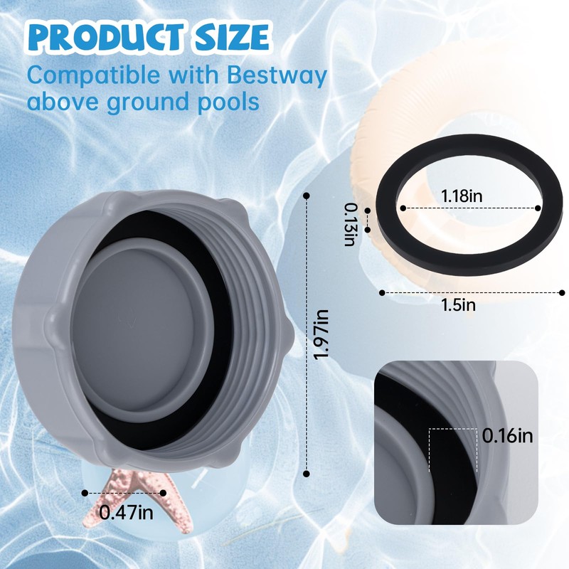 Replacement Drain Valve Cap Compatible with Bestway Pool, Heavy Duty