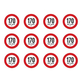 Havati Geschwindigkeitsindex R (max. 170 km/h) - Aufkleber - Autoreifen, bei Reifenwechsel - 25 mm Durchmesser, 12 Stck