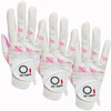 Golf Gloves Women Left Hand 3 Pack Right Handed Golfer All Weather Rain Grip Womens Ladies Golf Glove Size Small Medium Large XL (Medium, Worn on Right Hand)