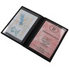 Leather ID and credit card holder in black