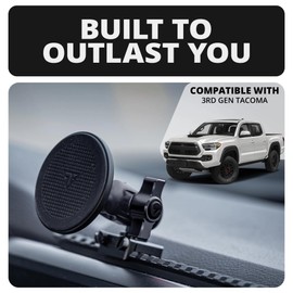 Tackform TRAXX Assault Track Dash Mount - Magnetic Phone Holder - Compatible with MagSafe | Compatible with 2016-2023 Toyota Tacoma | Picatinny Rail | Full Width Bracket + Bezel Stiffeners | Black