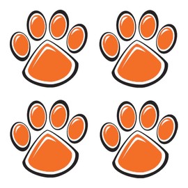 Sports Spirit Temporary Tattoos / 100 Mini Team & School Spirit Designs/Skin Safe/Removable (Orange Puffy Paw)