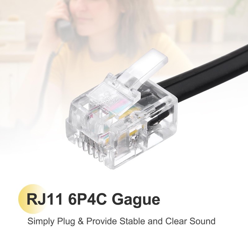 sourcing map 2 Pack Phone Jack Splitter, RJ11 6P4C Telephone