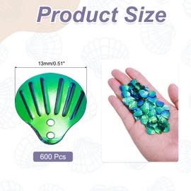 sourcing map 50 Gram Loose Sequins 13 MM Seashell Sequins and Spangles with 2 Holes for Earrings Clothing Accessories Embroidery Sewing DIY Art Crafts Supplies, AB Black