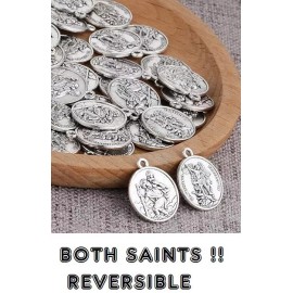 Fashion Jewelry PROTECT FAITH ST MICHAEL CHRISTOPHER Charm 925 Sterling Silver 20" Necklace PRAY