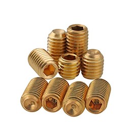 Dreneco Brass Grub Screws Set Allen Key Screws Hex Socket Grub Screws Cup Point Set Screw (M3×16mm,20 pcs)