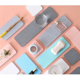 Bathroom sink color square square coaster soap dish diatomaceous earth coaster Pad Sky Blue-8x8cm 4ea