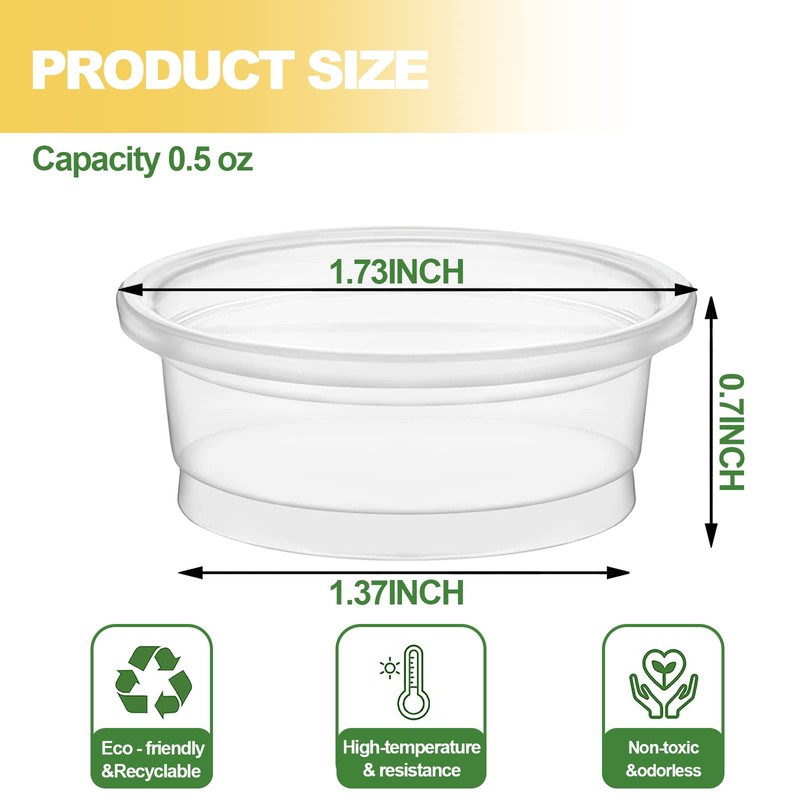 YOJOR 0.5oz Crested Gecko Food and Water Feeding Cups, Reptile