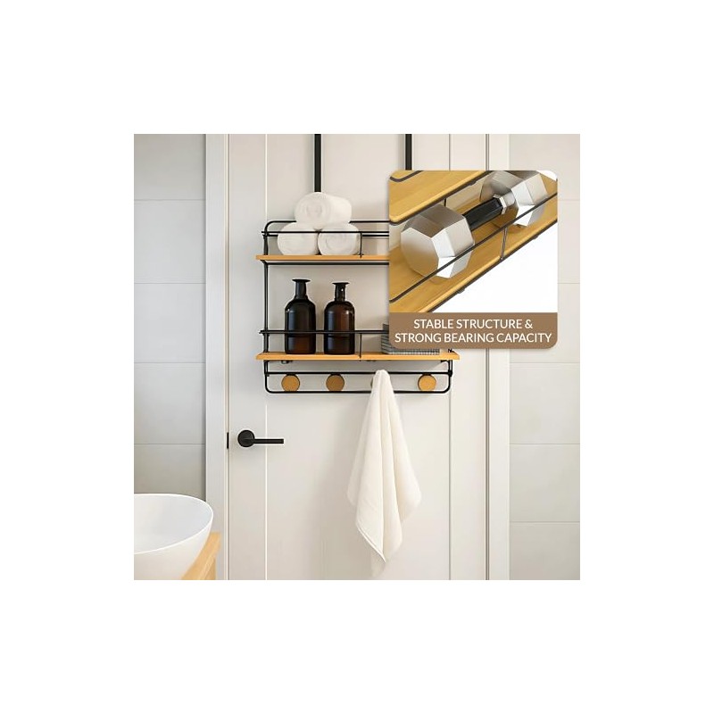 SDZOREN Over-the-Door Shower Caddy, Large Rustproof Hanging Bathroom Organizer with