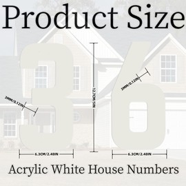 Self-adhesive 5 Inch House Numbers, Acrylic Modern House Address Numbers for Outside, Large Black Door Numbers for House Office Mailbox Door Home Room Hotel Apartments (White, 5in No.5)