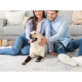 Dog Socks to Prevent Licking Paws, Non-Slip Dogs Grab Socks for Advanced Dogs on Hardwood Floors Comfortable paw Protectors for hot Roads and Winter, Dog Socks and Booties（Tiger Pattern 2 Pairs XL）