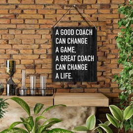 YCYD a Good Coach Can Change a Game Wood Sign Rustic Coach Wooden Hanging Plaque for Home Wall Art Decoration 8 x 10 Inches Present