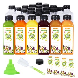 The Buyer Choice 24pcs 16oz Plastic Bottles with caps bulk – Clear Reusable Juice Bottles with caps for smoothies, Disposable Empty bottles for drinks, Juice containers with lids for fridge